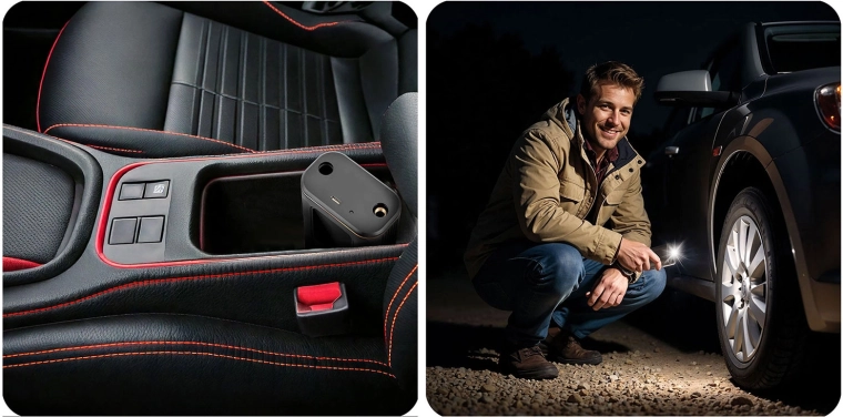 LED flashlight and SOS for emergencies