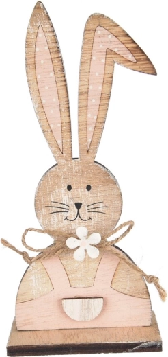 Haas houten decoratie roze-bruin