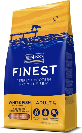 Fish4Dogs Finest Trockenfutter (Granulat) für erwachsene Hunde mit Weißfisch und Kartoffeln 12 kg