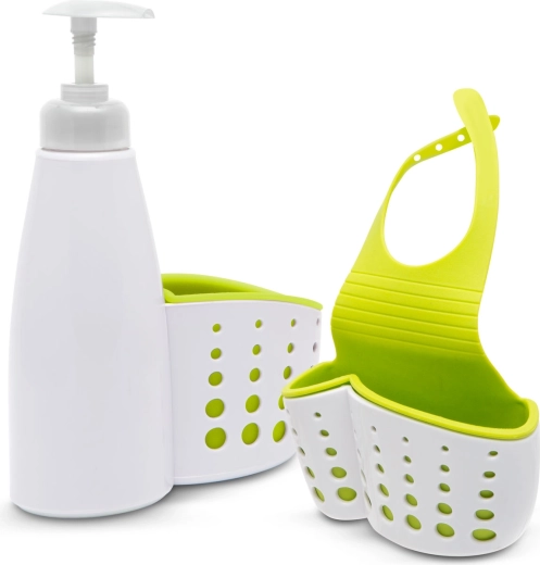 Hanging bathroom and kitchen holder with dispenser