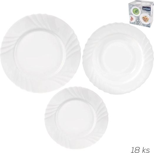 Luna Tafelservice aus Opalglas „Wellen“, rund, 18-tlg.