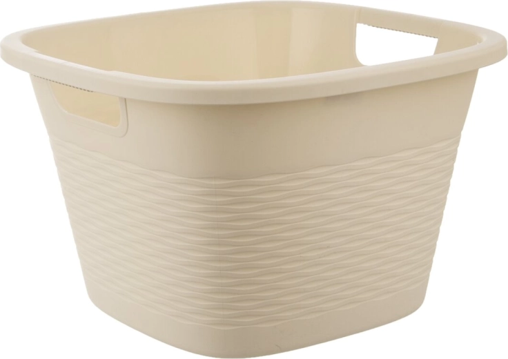 Plastic afwasteil Loop vierkant met handgrepen beige 16,8 l