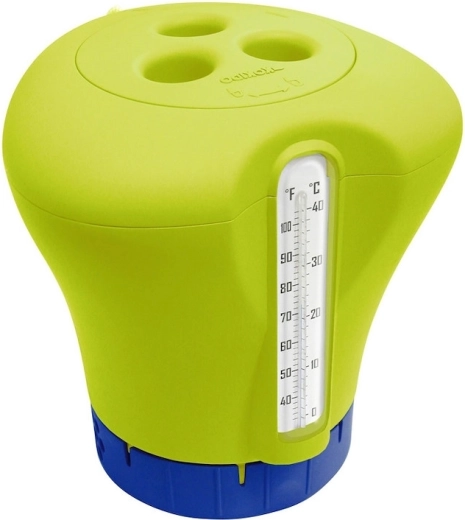 Flotteur jaune pour chlore avec thermomètre