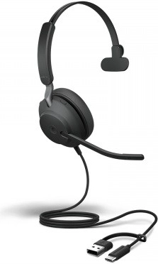 Jabra Evolve2 40 SE mono headset USB-A/USB-C voor Microsoft Teams