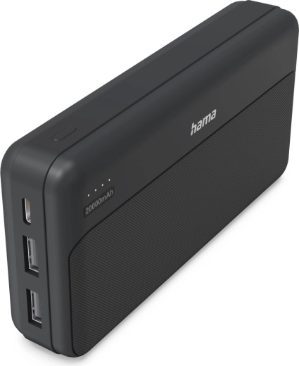 Hama powerbank 20000 mAh, 2× USB-A, antraciet