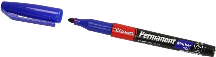 Marqueur permanent Luxor 100 bleu 1–2 mm
