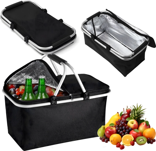 Panier isotherme pliable pour pique-nique et courses