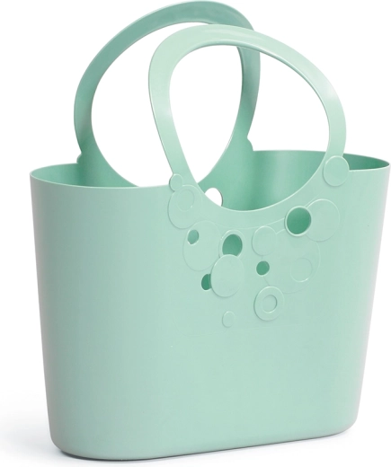 Plastic tas Lily 40 cm, saliegroen – elegante handtas voor boodschappen en vrije tijd