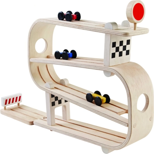 PlanToys Rennfahrer auf der Schrägbahn