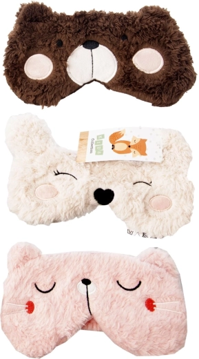 Plüsch-Schlafmaske mit Tiermotiv (Sortiment)