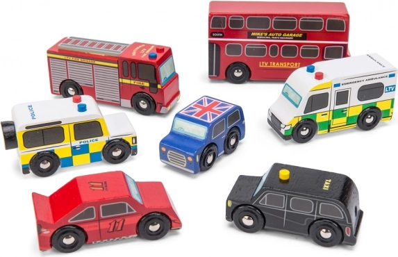 Le Toy Van London wooden vehicle set