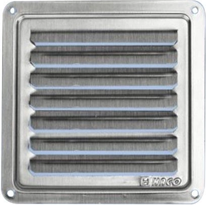 Grille d’aération en acier inoxydable 150 × 150 mm