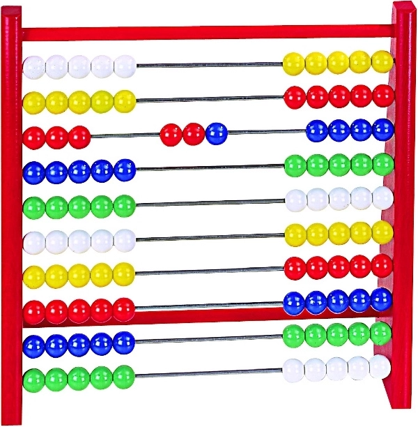 color abacus on a wooden stand