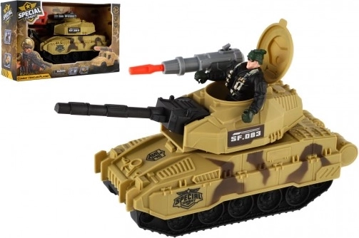 kunststoftank met soldaat met vliegwiel