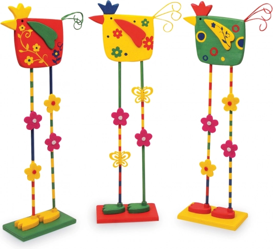 Dekorative Holzvögel – Set mit 3 Stück