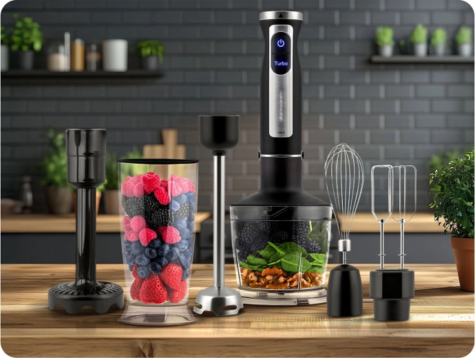 Puissance 1500 W et Turbo pour un mixage éclair