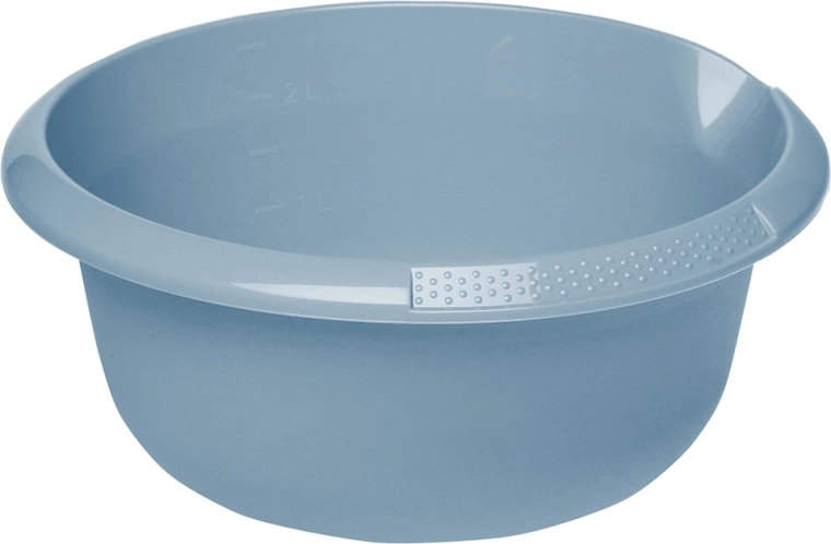 Round mixing bowl with spout, 2.5 L, in Nordic blue