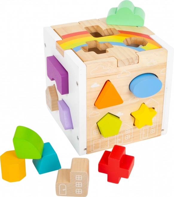 Rainbow Shape-Sorting Motor Skills Cube small foot