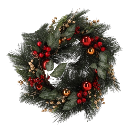 Red-gold Christmas wreath 60 × 60 × 15 cm