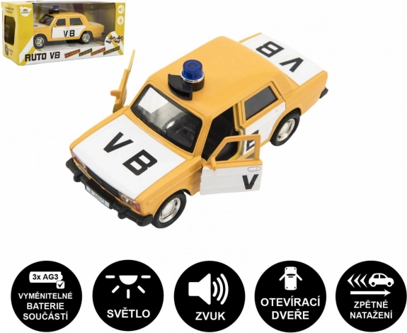 VB Police Car Lada 12 cm with light and sound, pull-back