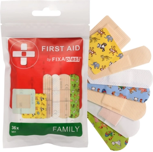 Fixaplast First Aid Family Mix pleisters (36 stuks)