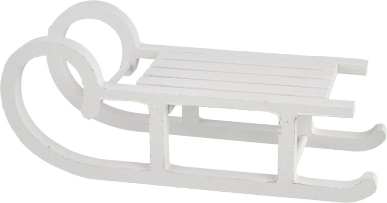 Décoration traîneau en bois blanc 20 × 8 × 8 cm