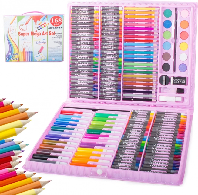 Kreativset im Koffer - 168 Teile – Rosa Koffer