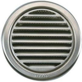 Ventilatierooster met gaas, diameter 150 mm, roestvrij staal
