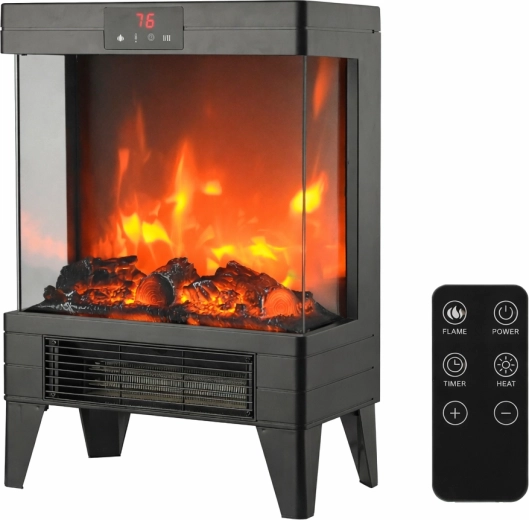 Elektrische haard met LED-vlammen 2000 W, 32,2 × 18 × 52,3 cm