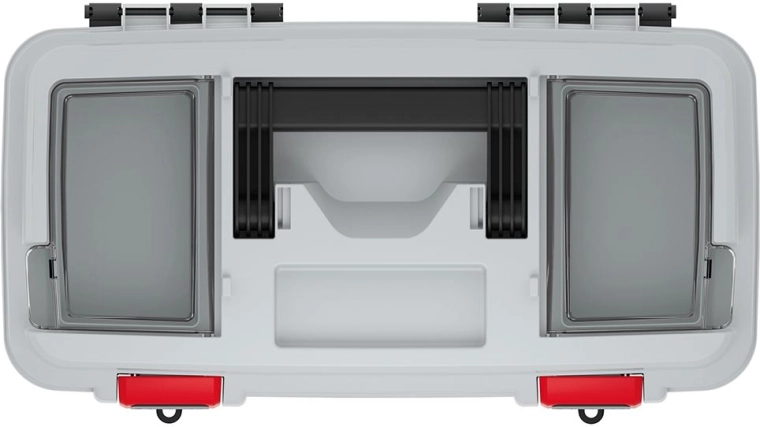Two lockable lid compartments