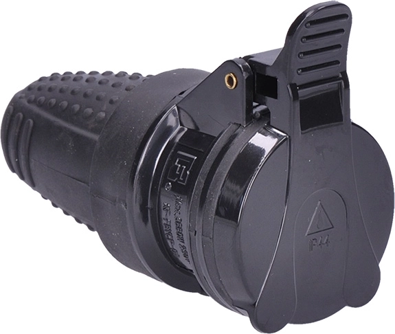 Solight gerader Stecker für Feuchträume IP44, schwarz – 1 Stück
