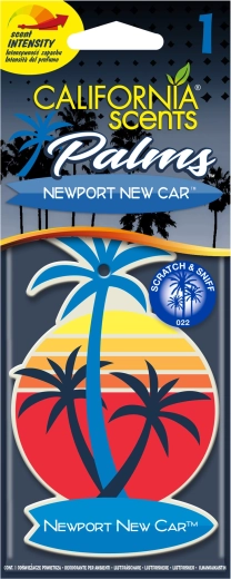 Désodorisant suspendu pour voiture California Scents Palm Newport New Car