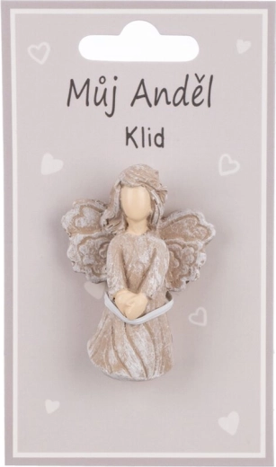 Ceramic angel magnet with the word "Calm"