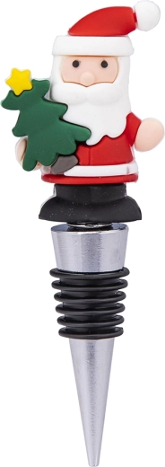 Christmas wine stopper – Santa with Christmas tree
