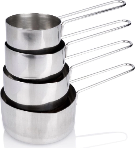 Edelstahl-Messbecher für die Küche, Set mit 4 Stück