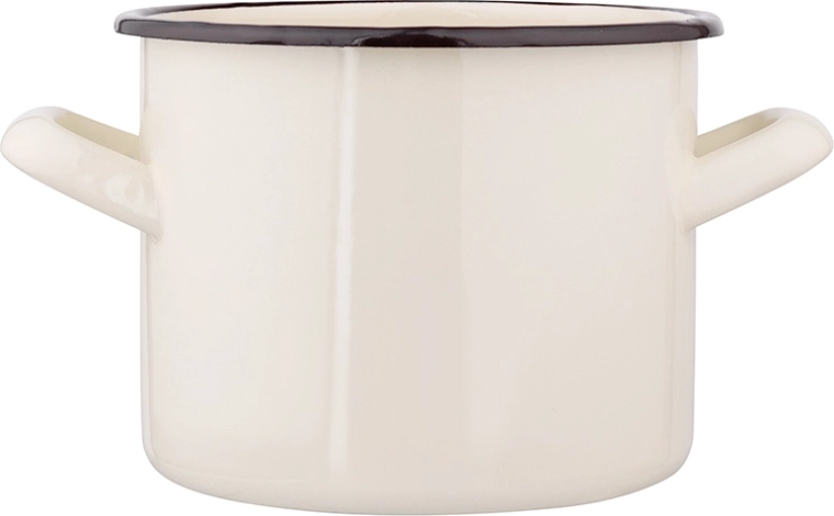 Emaillierter Topf Silesia 1,5 l cremefarben 14 cm