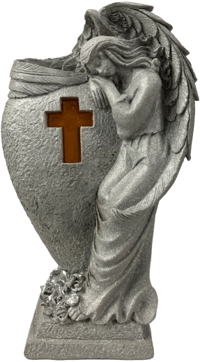 Solar LED Angel Figurine with Flower Vase 23 cm