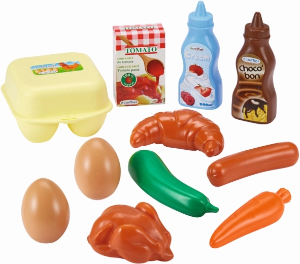 Écoiffier kinderontbijt in netje, voedselset 11-delig