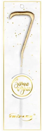 Wunderkerze Zahl 7 gold 16,5 cm