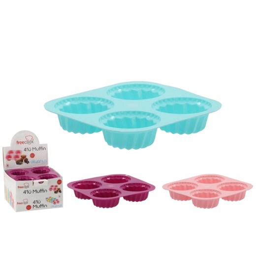 Silicone muffin mold, 4 pcs
