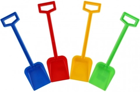 Plastic kids’ sand shovel 44 cm – color mix