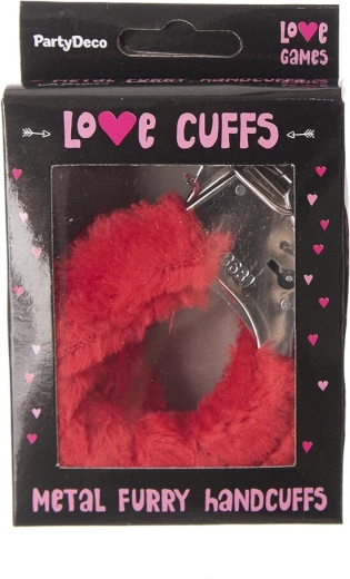 Menottes en peluche rouges avec 2 clés