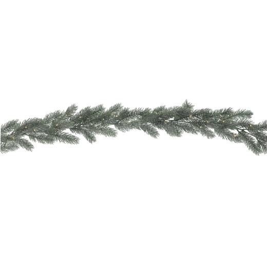 Realistic needle garland with warm light