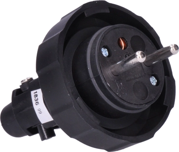 Solight Gummistecker für Feuchtigkeit und Staub IP65, gerade, schwarz