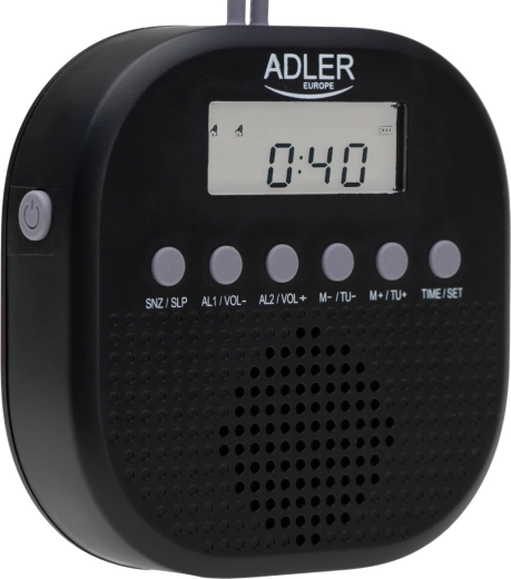 radio FM étanche avec horloge et double alarme ADLER AD 1912