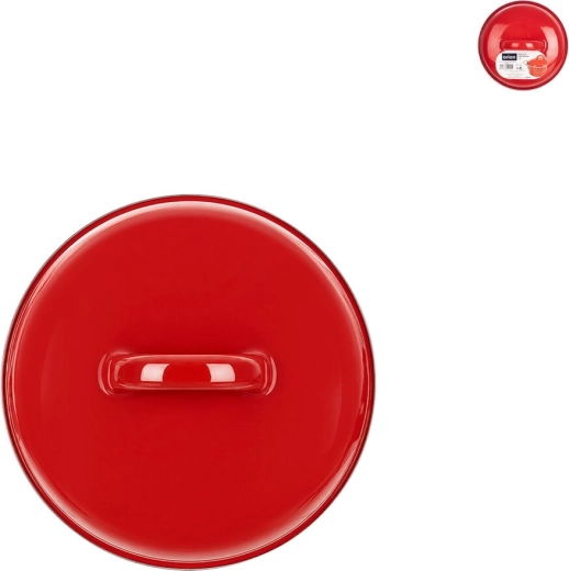 Emaillierter Deckel mit Rand Ø 13 cm rot – 1 Stück
