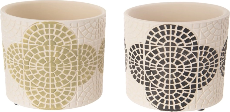 Pot de fleurs style terracotta beige – 2 variantes