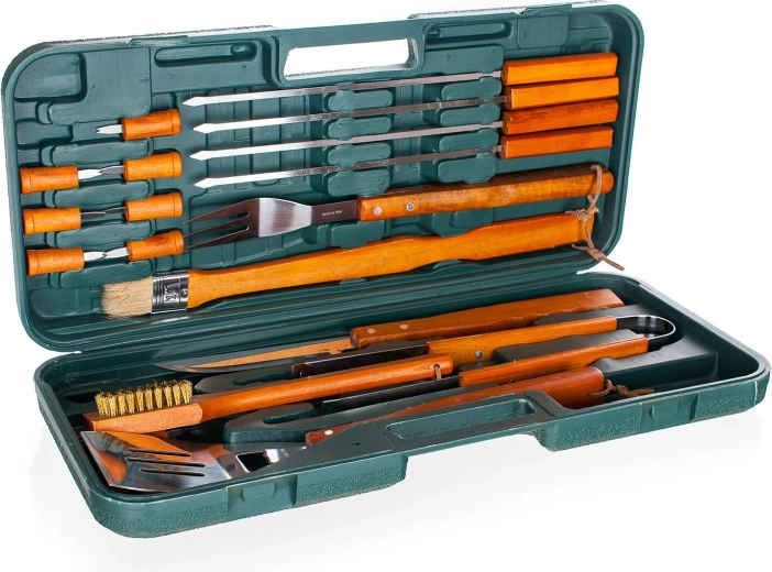 Outils en inox avec poignées en bois