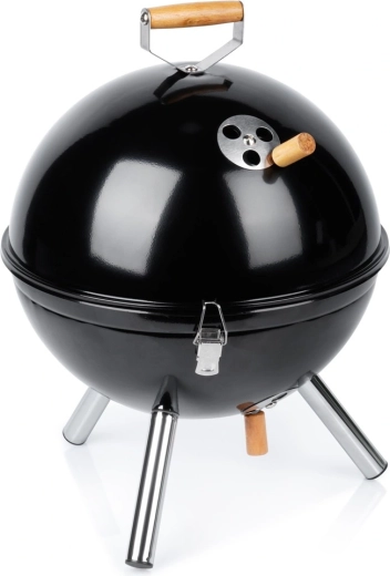 Gril rond portable Vilde au charbon de bois avec couvercle 31 × 31 × 41 cm