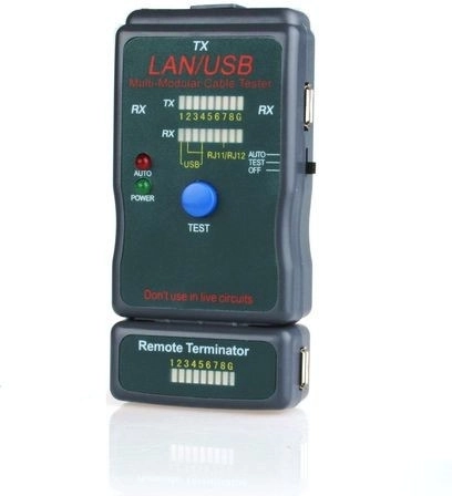 Testeur de câbles à diodes RJ11, UTP, STP, USB A/B